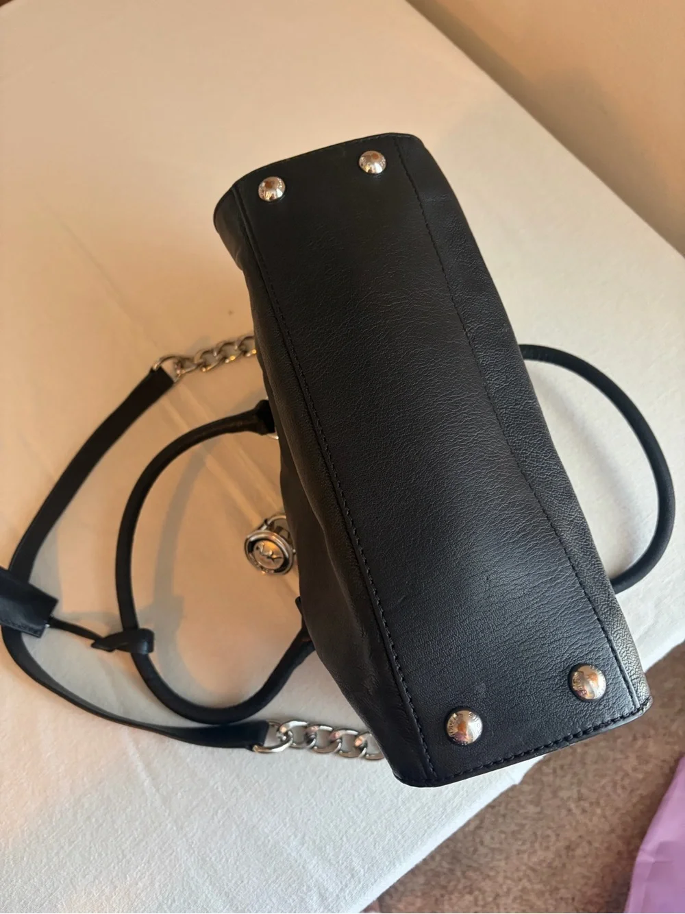 Michael Kors Black Leather  Bag with Chain Straps